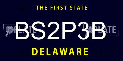 BS2P3B Delaware License Plate