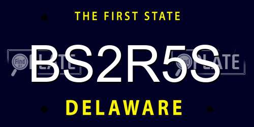 BS2R5S Delaware License Plate