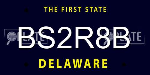 BS2R8B Delaware License Plate