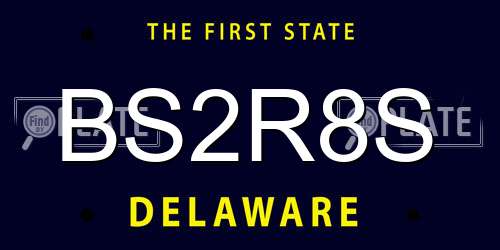 BS2R8S Delaware License Plate