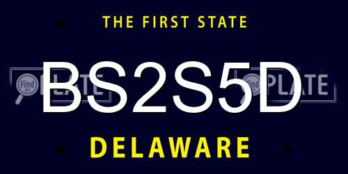 BS2S5D Delaware License Plate