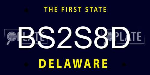 BS2S8D Delaware License Plate