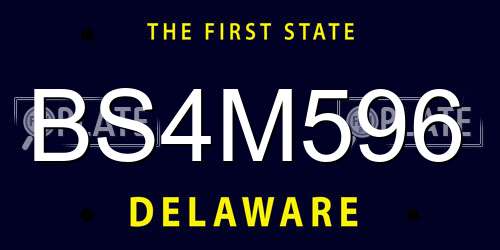 BS4M596 Delaware License Plate