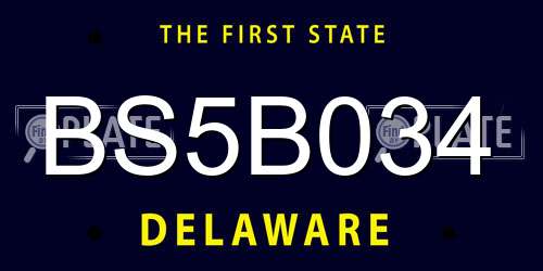 BS5B034 Delaware License Plate