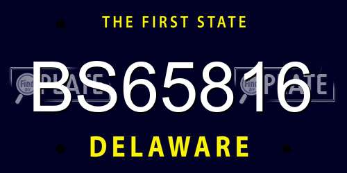 BS65816 Delaware License Plate