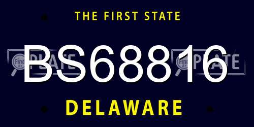 BS68816 Delaware License Plate