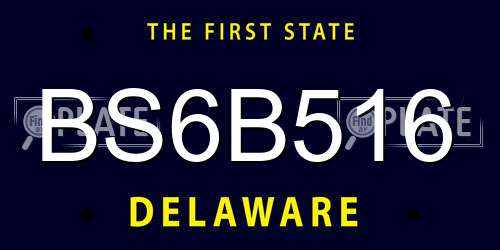 BS6B516 Delaware License Plate
