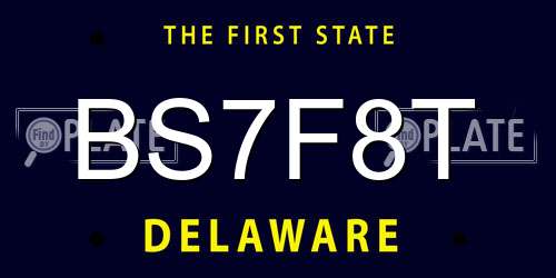 BS7F8T Delaware License Plate