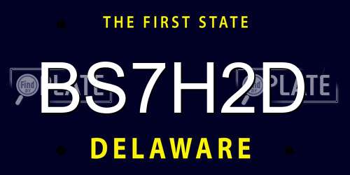 BS7H2D Delaware License Plate