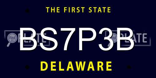 BS7P3B Delaware License Plate