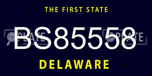 BS85558 Delaware License Plate
