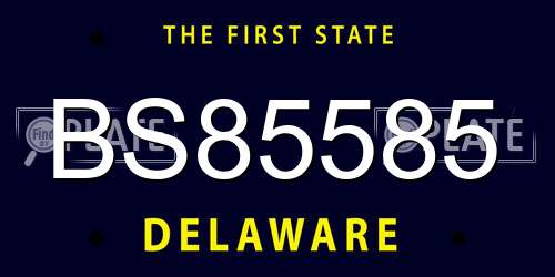 BS85585 Delaware License Plate