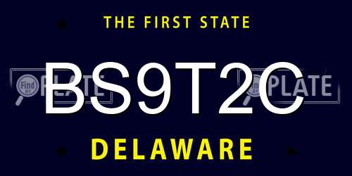 BS9T2C Delaware License Plate