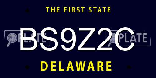 BS9Z2C Delaware License Plate