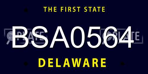 BSA0564 Delaware License Plate