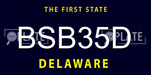 BSB35D Delaware License Plate