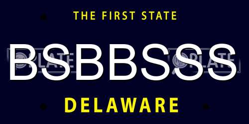 BSBBSSS Delaware License Plate