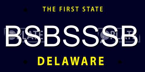 BSBSSSB Delaware License Plate