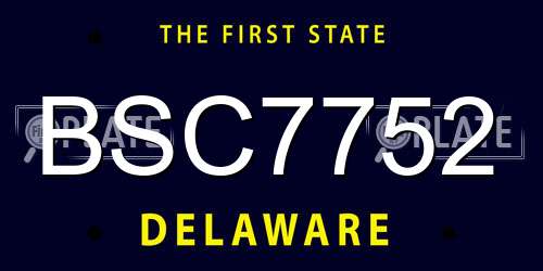 BSC7752 Delaware License Plate