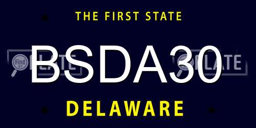 BSDA30 Delaware License Plate