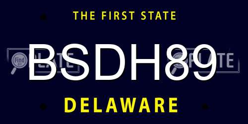 BSDH89 Delaware License Plate