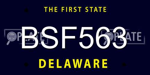 BSF563 Delaware License Plate