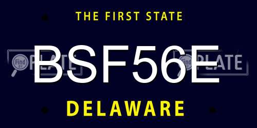 BSF56E Delaware License Plate