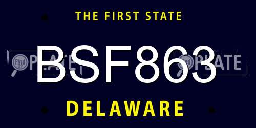 BSF863 Delaware License Plate