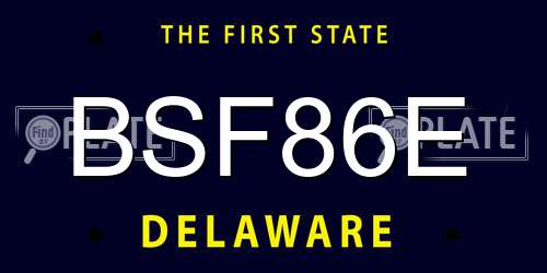 BSF86E Delaware License Plate
