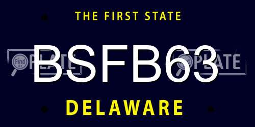 BSFB63 Delaware License Plate
