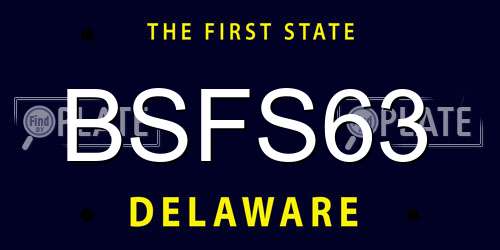 BSFS63 Delaware License Plate