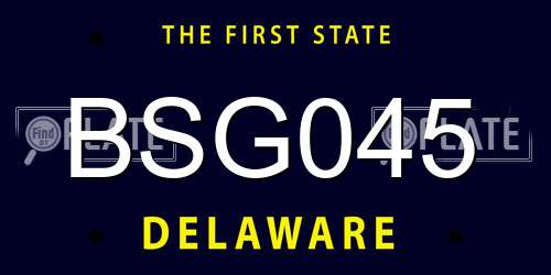 BSG045 Delaware License Plate