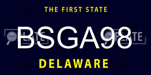 BSGA98 Delaware License Plate