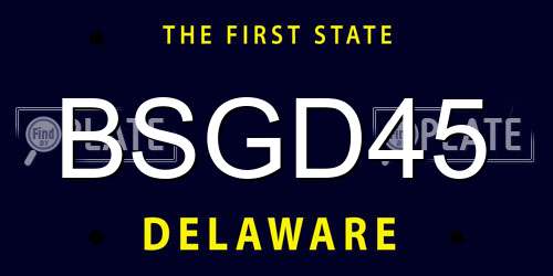 BSGD45 Delaware License Plate