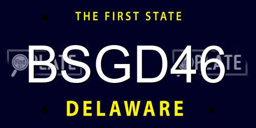 BSGD46 Delaware License Plate
