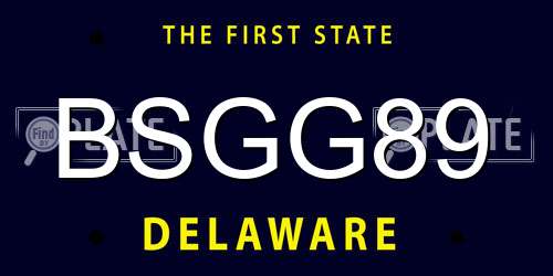 BSGG89 Delaware License Plate