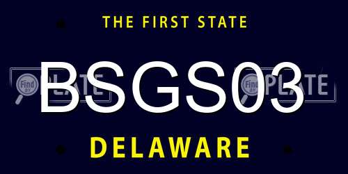 BSGS03 Delaware License Plate