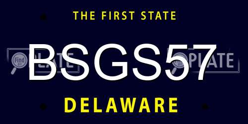BSGS57 Delaware License Plate