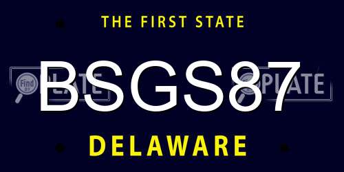 BSGS87 Delaware License Plate