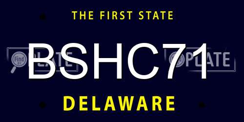 BSHC71 Delaware License Plate