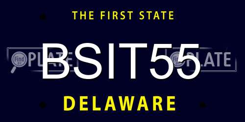 BSIT55 Delaware License Plate