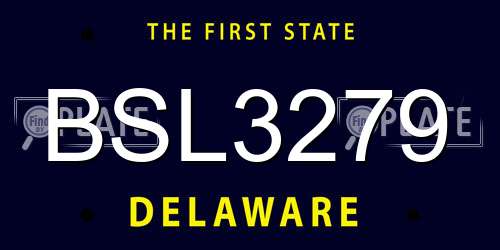 BSL3279 Delaware License Plate
