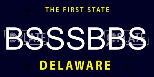 BSSSBBS Delaware License Plate