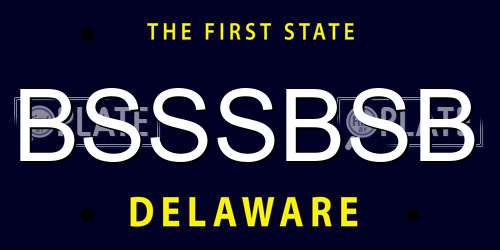 BSSSBSB Delaware License Plate