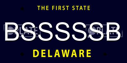 BSSSSSB Delaware License Plate