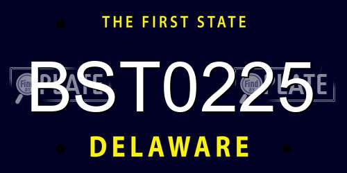 BST0225 Delaware License Plate