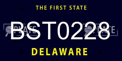 BST0228 Delaware License Plate