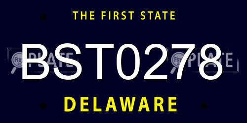 BST0278 Delaware License Plate