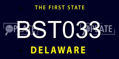 BST033 Delaware License Plate