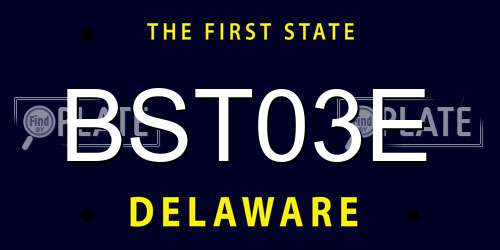 BST03E Delaware License Plate